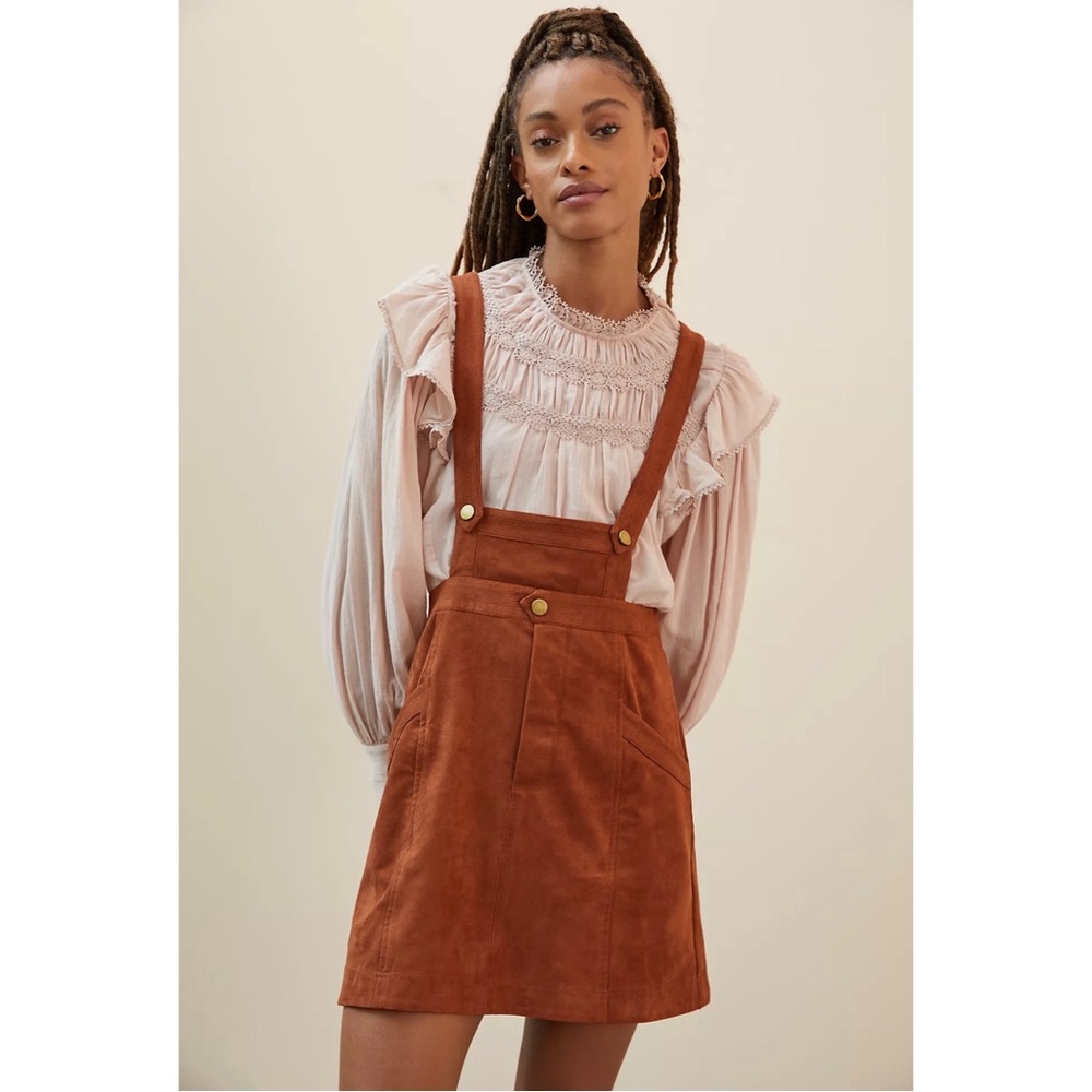 Anthropologie Pilcro Sueded Overall Skirt NWT - Size 12 - Picture 2 of 12